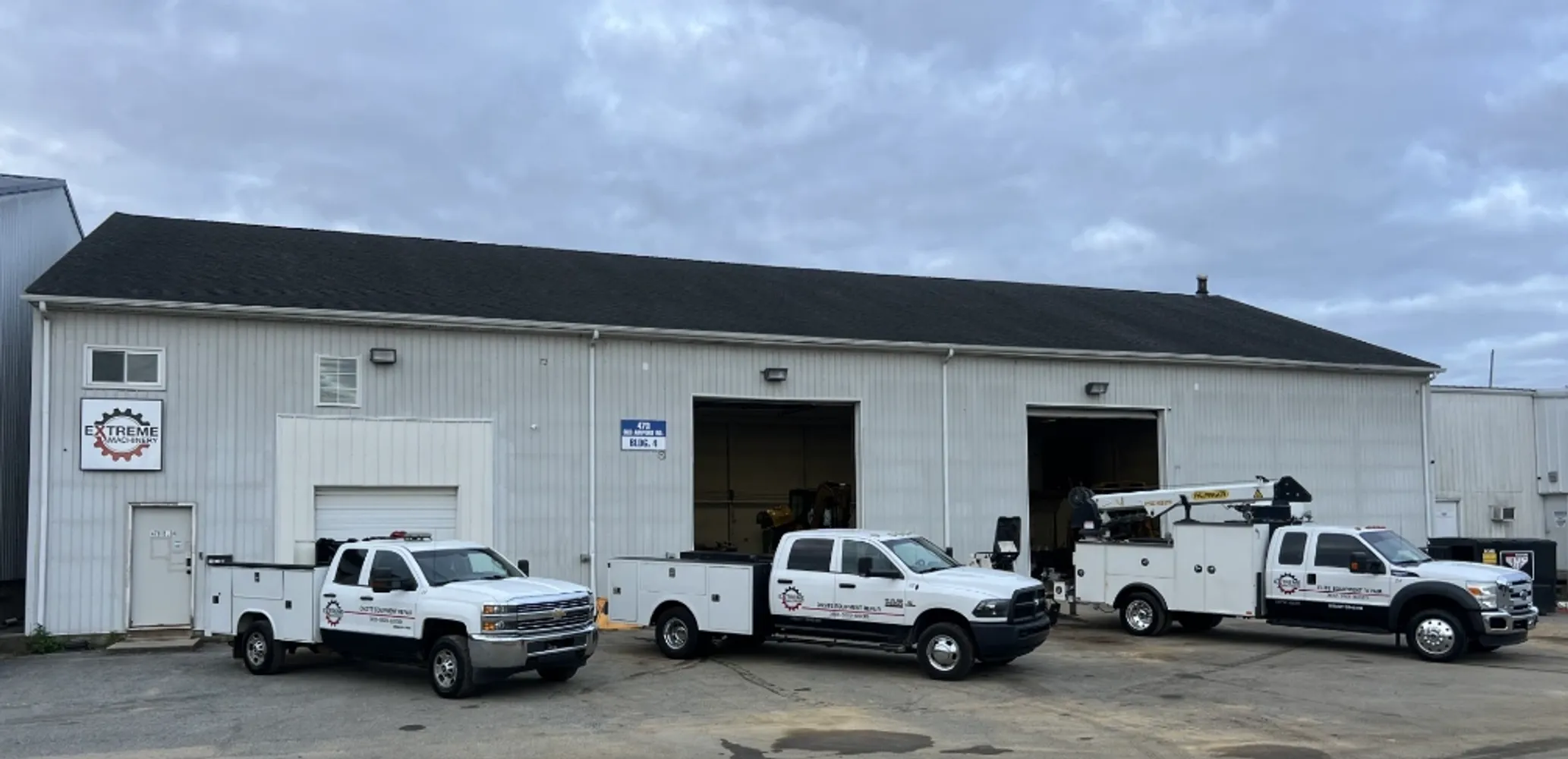 Extreme Machinery shop and service trucks in New Castle, Delaware